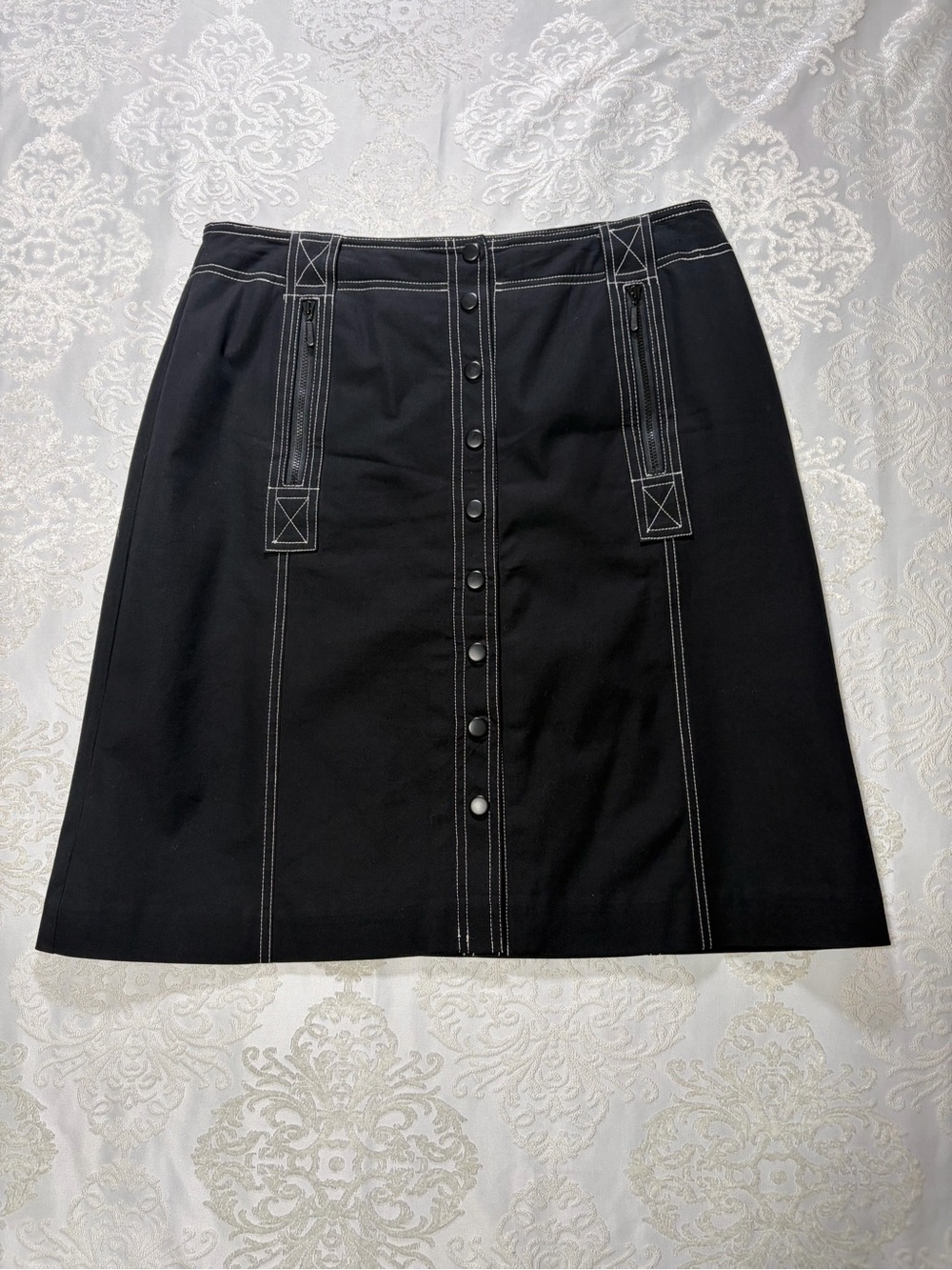I.N.C. International Concepts Vintage Y2K Black Gorpcore Goth Skirt Size 14